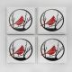 Panam Ceramic Coasters Cardinal Set of 4