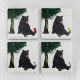 Panam Ceramic Coasters Bear & Little Bird Set of 4